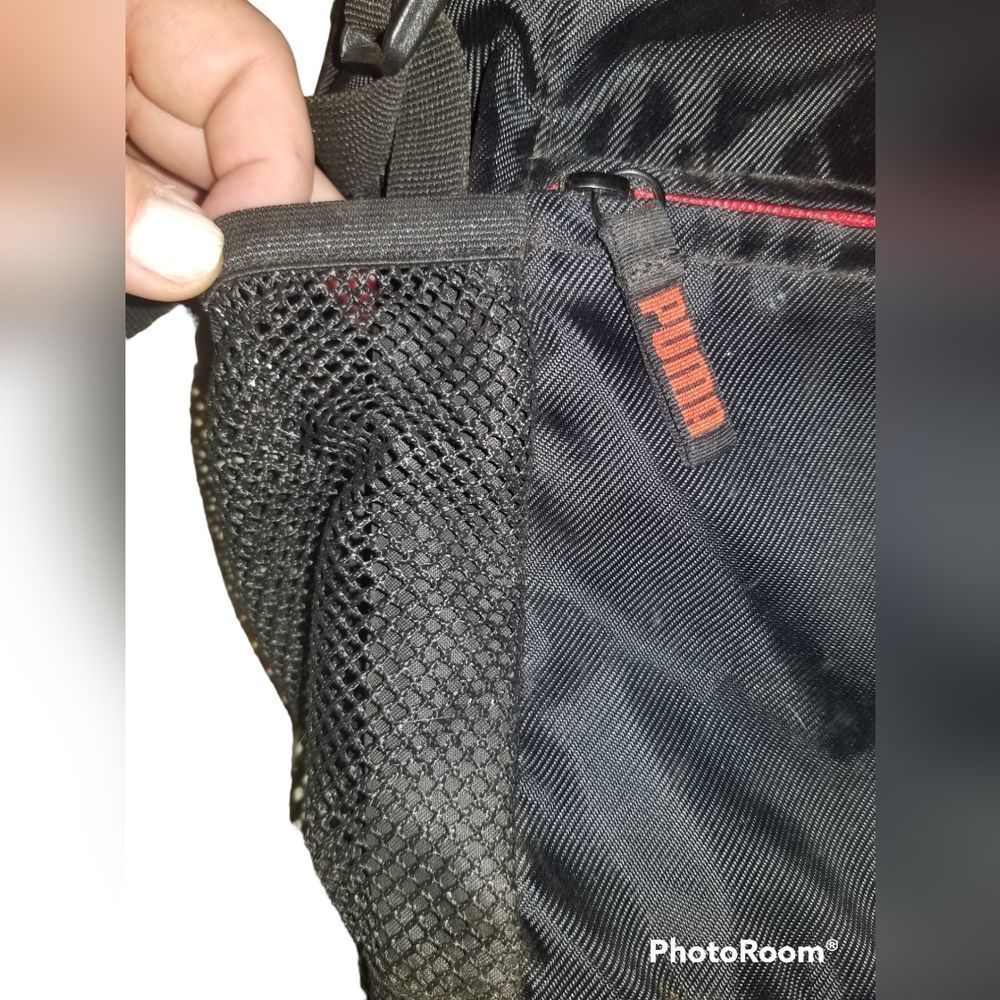 Puma Backpack Black and Red Drawstring and Zippers - Picture 2 of 9